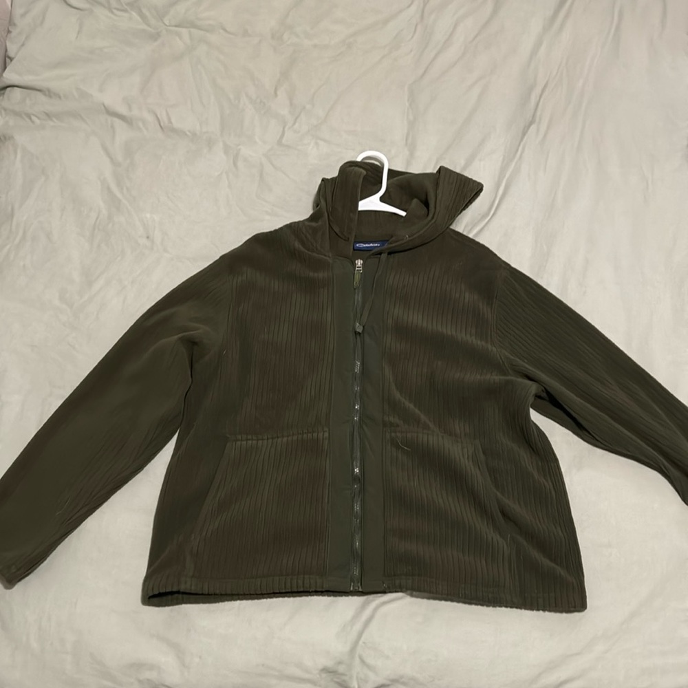 Catalina olive corduroy ladies large sweatshirt full zip